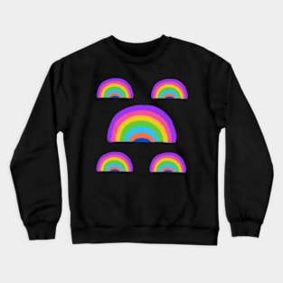 Rainbow on blue background Crewneck Sweatshirt